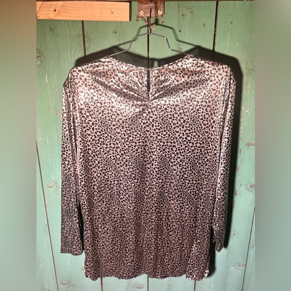 Vintage Giorgio Sant Angelo Metallic Cheetah Print Top With Shoulder Pads - Picture 3 of 4